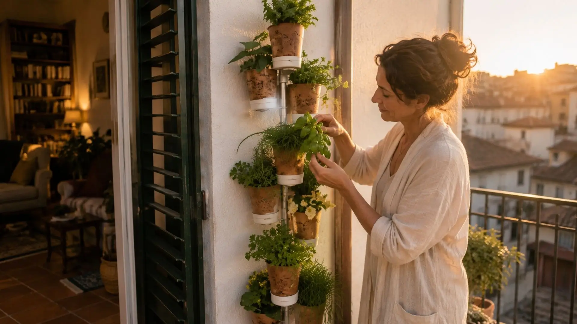 Regalo originale per la mamma: giardino verticale Urban Planty al tramonto